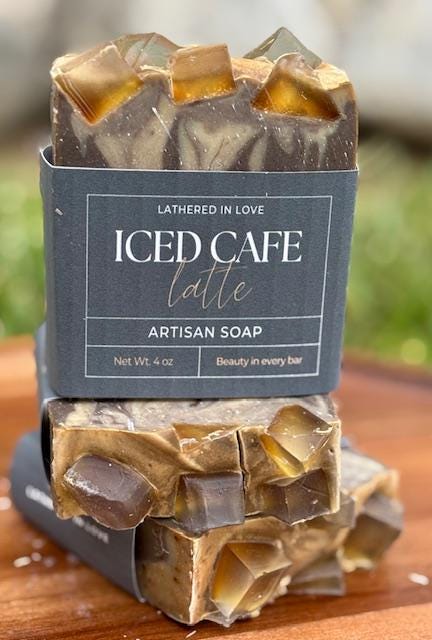 Iced Cafe Latte - All Natural handmade cold process soap, Mother's Day gift, Party Favors, Bridal Shower, Baby shower and more