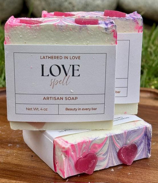 Love Spell - All Natural handmade cold process soap, Mother's Day gift, Party Favors, Bridal Shower, Baby shower and more