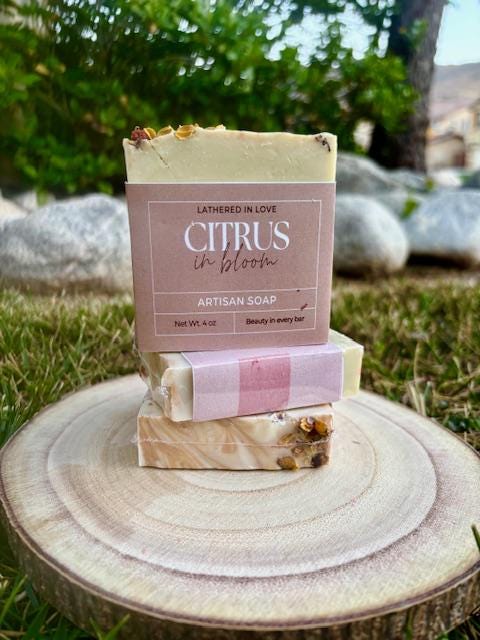 Citrus in Bloom - All Natural handmade cold process soap, Mother's Day gift, Party Favors, Bridal Shower, Baby showers, & more,