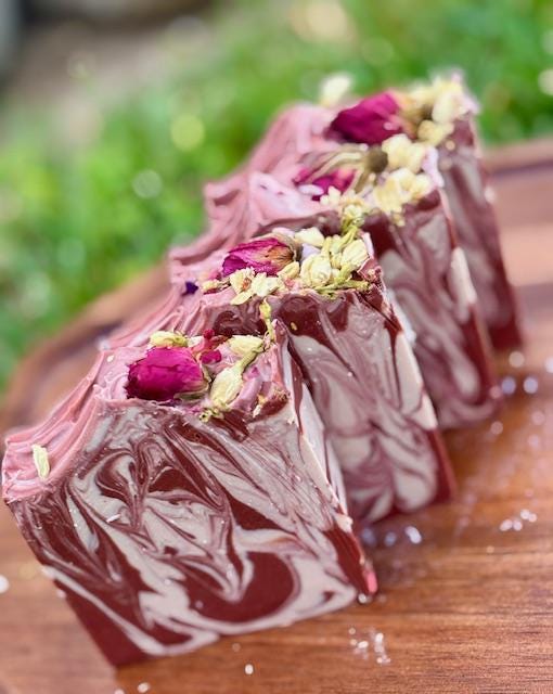 Starry Rose - All Natural handmade cold process soap, Mother's Day gift, Party Favors, Bridal Shower, Baby shower and more