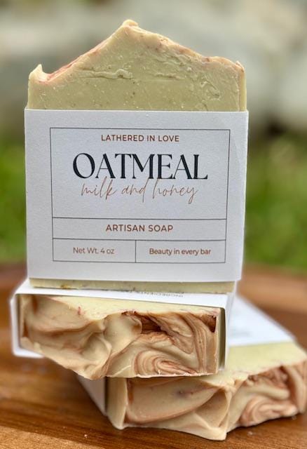 Oatmeal Milk & Honey - All Natural handmade cold process soap, Mother's Day gift, Party Favors, Bridal Shower, Baby shower and more