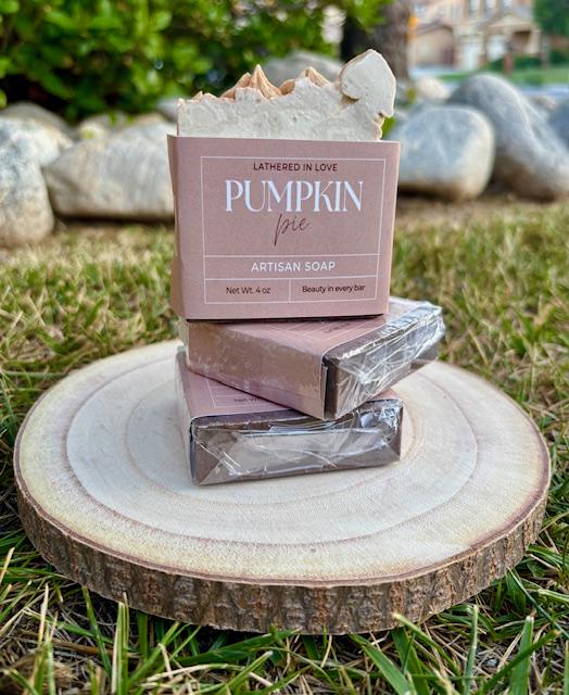 Pumpkin Pie  - All Natural handmade cold process soap, Mother's Day gift, Party Favors, Bridal Shower, Baby shower and more