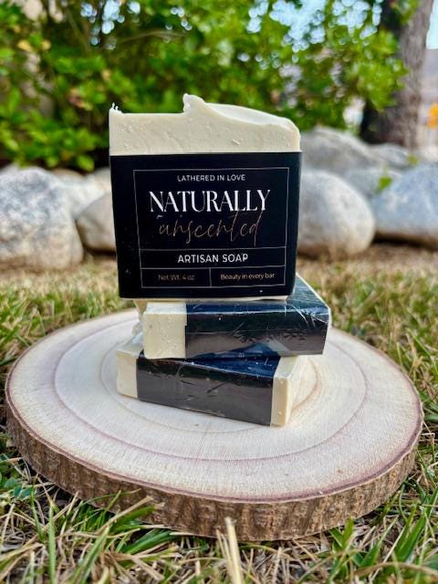 Unscented  - All Natural handmade cold process soap, Mother's Day gift, Party Favors, Bridal Shower, Baby showers, & more,