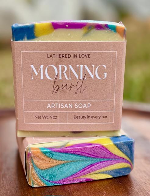 Morning Burst - All Natural handmade cold process soap, Mother's Day gift, Party Favors, Bridal Shower, Baby showers, & more, Artisan Soap