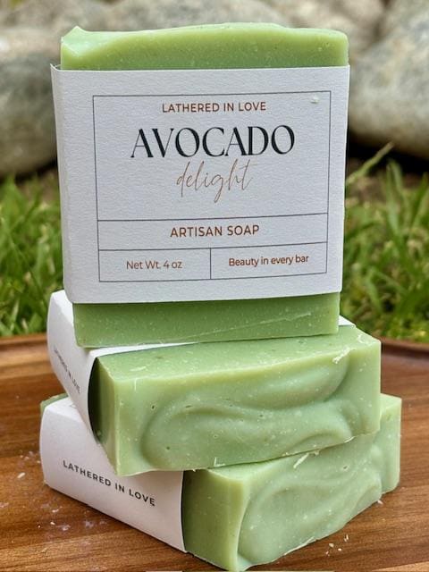 Avocado Delight - All Natural handmade cold process soap, Mother's Day gift, Party Favors, Bridal Shower, Baby shower and more