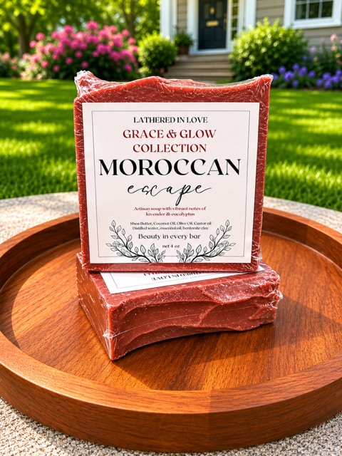 Moroccan Detox Bar - All Natural handmade cold process soap, Mother's Day gift, Party Favors, Bridal Shower, Baby shower and more