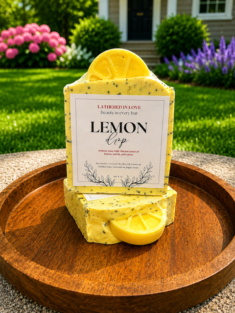 Lemon Drop - All Natural handmade cold process soap, Mother's Day gift, Party Favors, Bridal Shower, Baby shower and more
