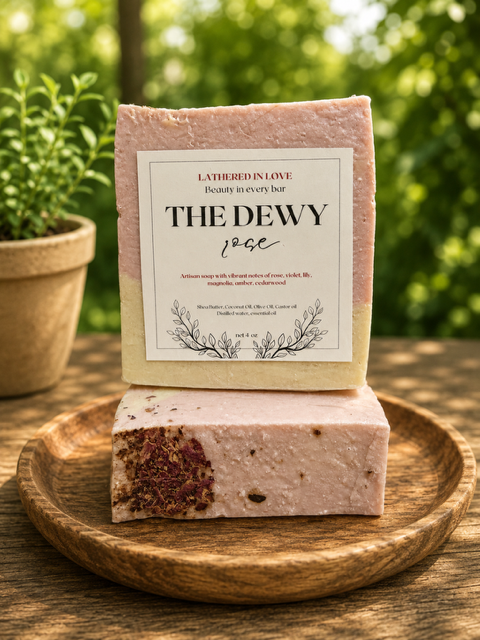 Dewy Rose - All Natural handmade cold process soap, Mother's Day gift, Party Favors, Bridal Shower, Baby shower and more