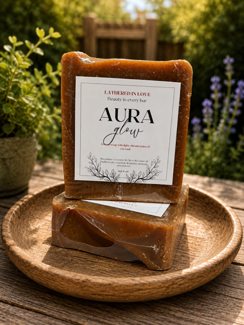 Aura Glow - All Natural handmade cold process soap, Mother's Day gift, Party Favors, Bridal Shower, Baby shower and more