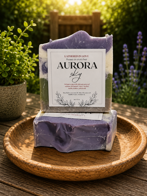 Aurora Sky - All Natural handmade cold process soap, Mother's Day gift, Party Favors, Bridal Shower, Baby shower and more