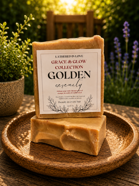 Golden Serenity - All Natural handmade cold process soap, Mother's Day gift, Party Favors, Bridal Shower, Baby shower and more