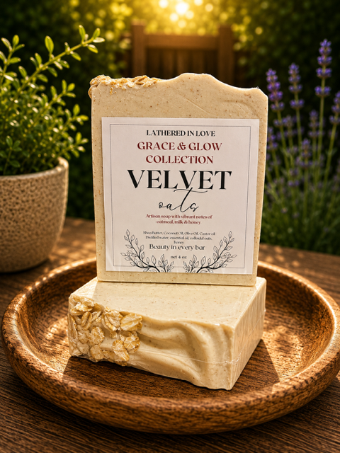Velvet Oats - All Natural handmade cold process soap, Mother's Day gift, Party Favors, Bridal Shower, Baby shower and more