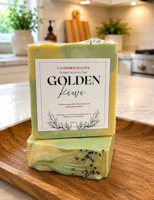 Golden Kiwi - All Natural handmade cold process soap,