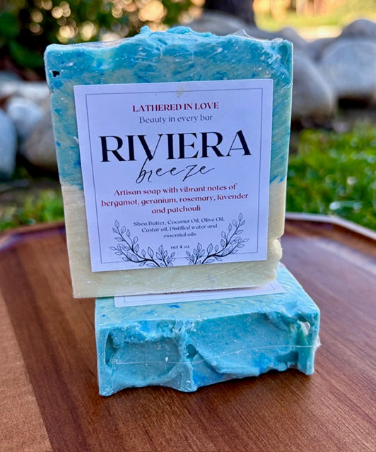 Riviera Breeze - All Natural handmade cold process soap, Mother's Day gift, Party Favors, Bridal Shower, Baby shower and more